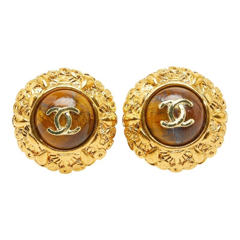 CHANEL | Jewelry | Chanel Authentic Gold Logo Earrings  display picture 1